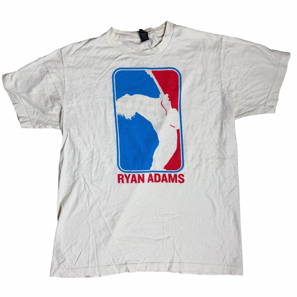 Ryan Adams Band Shirt NBA Logo Red White Blue Medium Folk Rock Americana